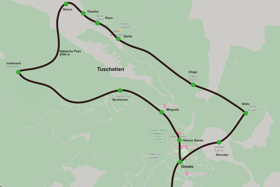 Wandern in Tuschetien Überrsichtskarte Georgien Reise Georgienreise Wandern Wanderurlaub Trekking Trecking Treckingreise Tour Tuschetien Tusheti Omalo Schatili Shatili Chewsuretien Khevsureti mountains Berge Kaukasus Urlaub Ferien Abenteuer Abenteuerreise Offroadtour Offroadreise individuell Kleingruppe Hochgebirge Steppe Tiflis Tbilissi Tbilisi Kaukasus-Reisen Natur Tiere Transhumance Pferde Guide Zelten Camp Atsunta Pass Stepantsminda Juta Dshuta Kasbegi Kazbegi Kasbek Shatili Schatili