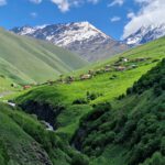 Blick auf Dshuta, Georgien