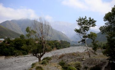 Landschaft bei Lahic in Aserbaidschan