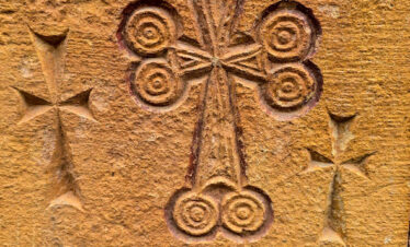 Armenian khachkar stone cross at Noravank Monastery